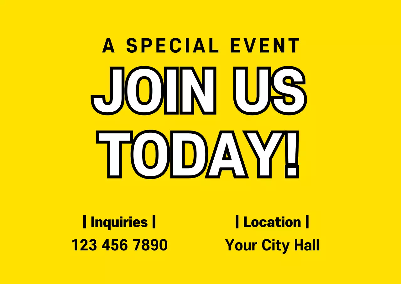 Yellow Bold Event Announcement Poster