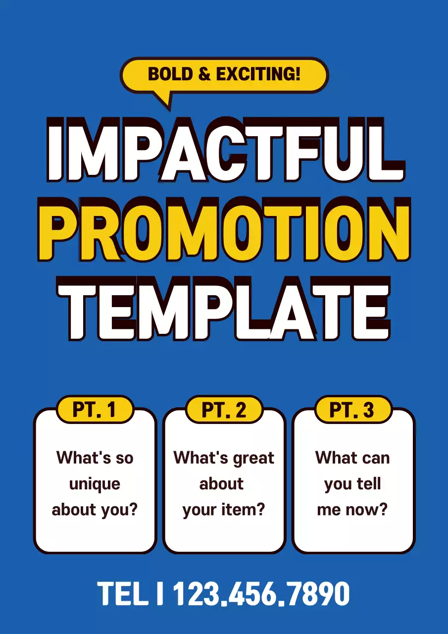 Blue Bold Promotion Template Poster