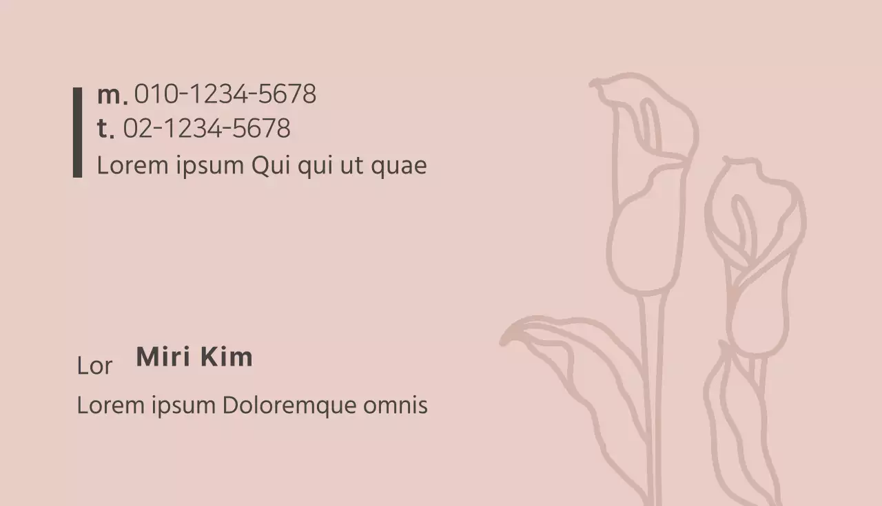 Rosa grau illustrierte Floristen-Visitenkarte