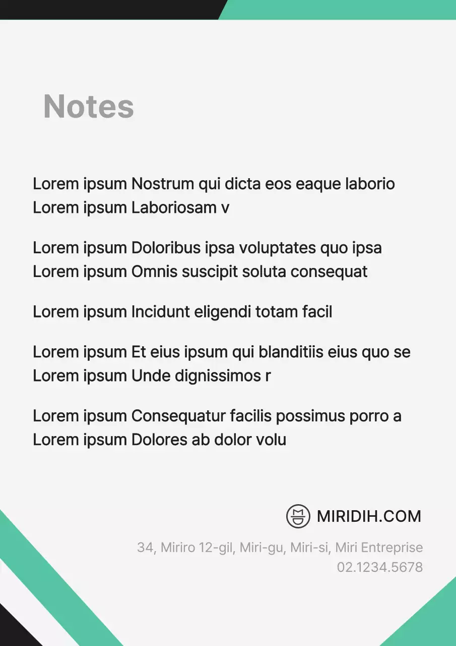 Carte d'employé au concept épuré et diagonal en noir et menthe