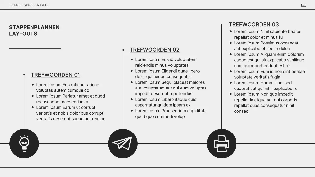 Grijs en zwart monotoon voor een eenvoudige bedrijfspresentatie