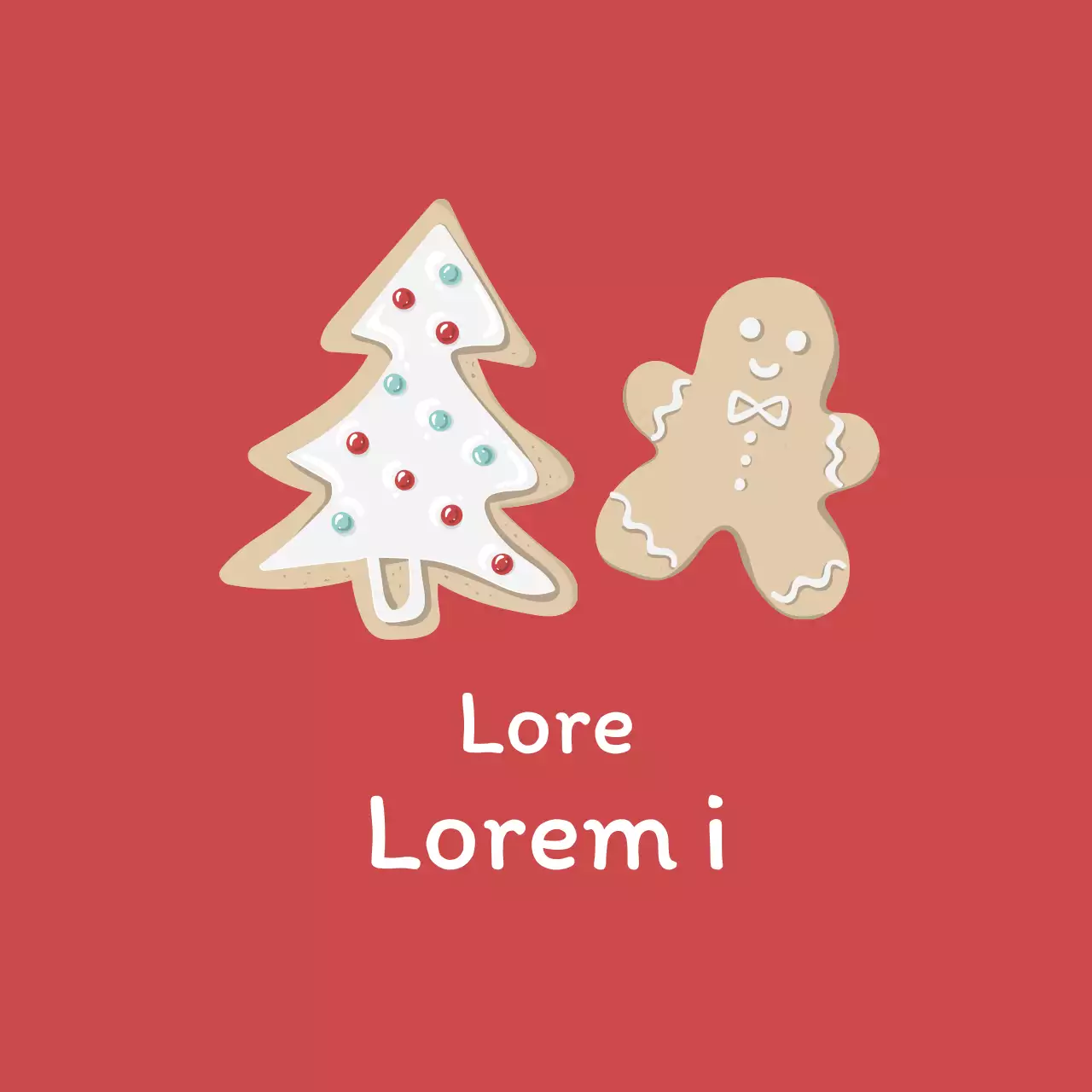 Rojo Beige Ilustración Etiqueta de felicitación de Navidad