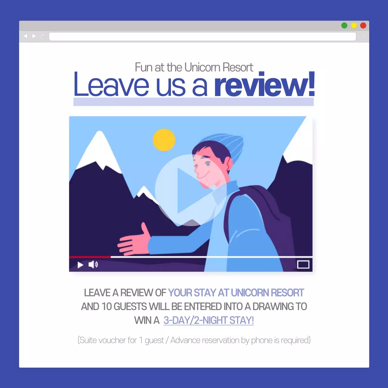 Postingan Instagram Promosi Resor Modern Biru