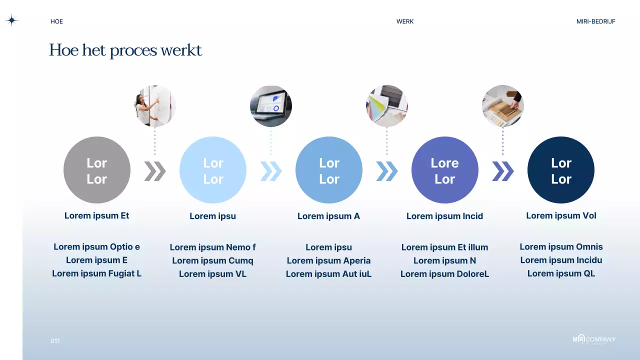 Voorstel voor moderne zakelijke PT in marineblauw