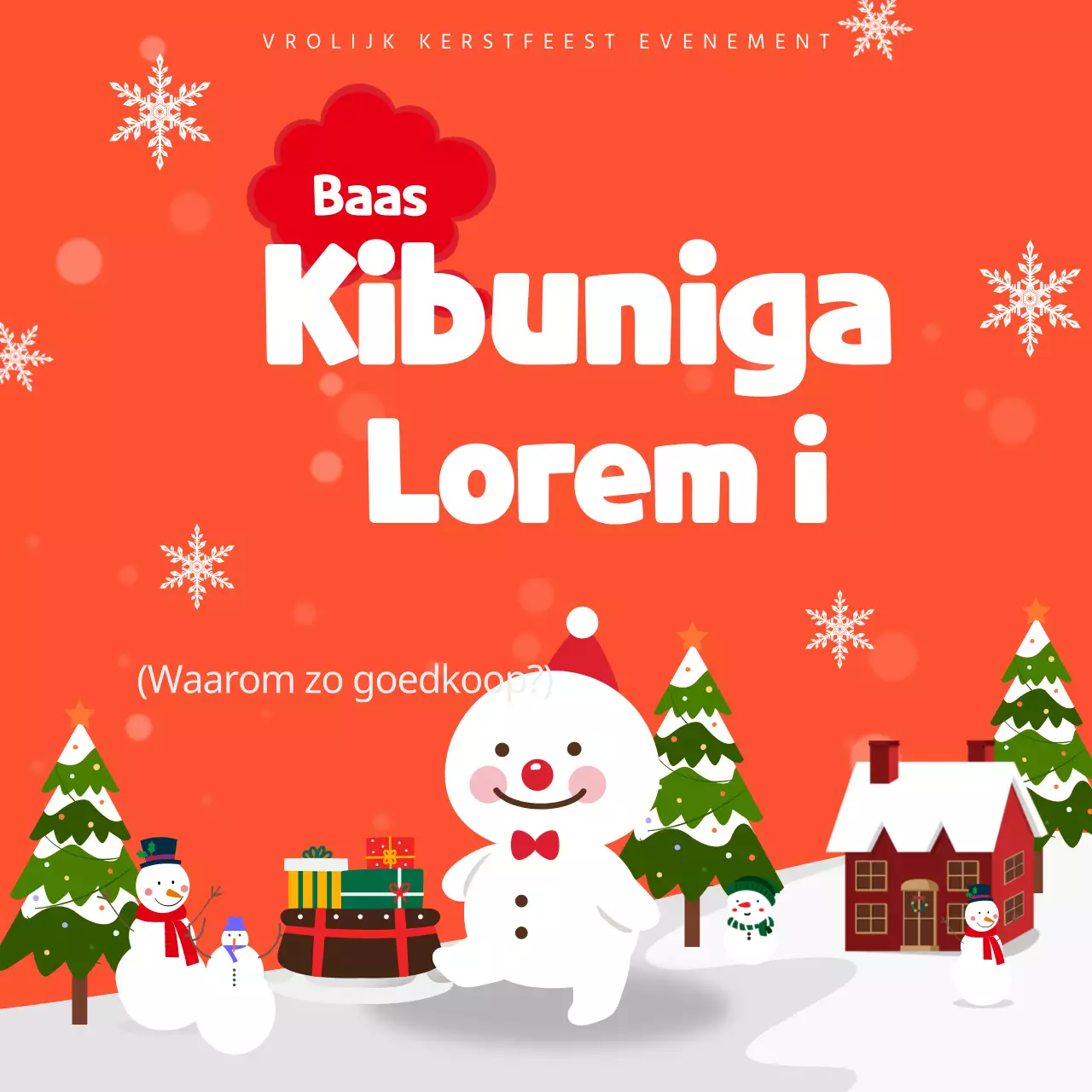 Kerst evenementenpagina in oranje