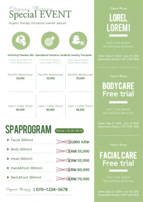 Green Minimal Spa Promotion Poster