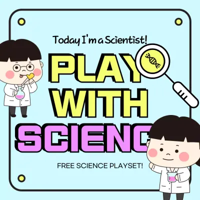 Blue Cartoon Science Promotion Social Media Post