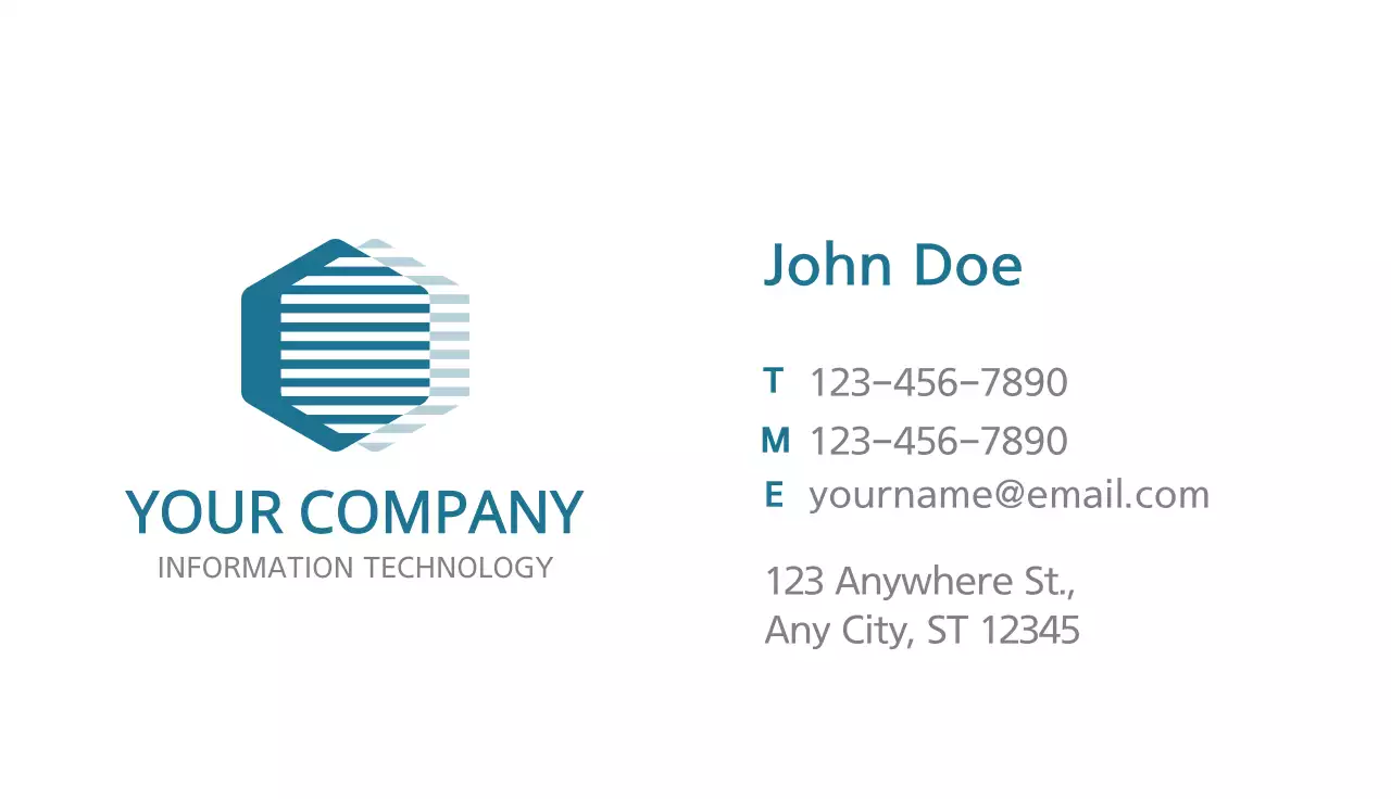 Teal Modern Technology Business Card