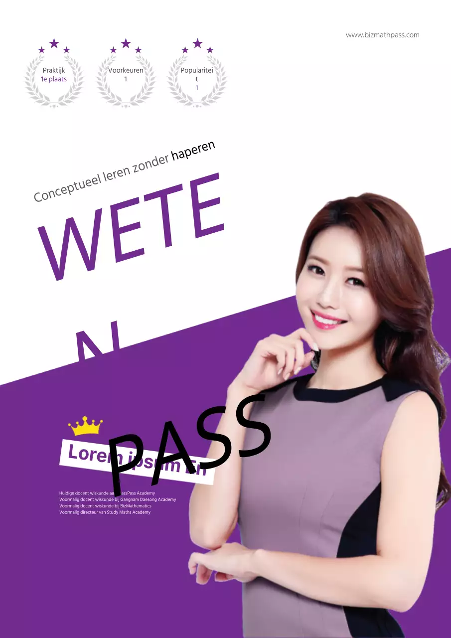 Eenvoudige wiskunde school instructeur promotie poster in paars