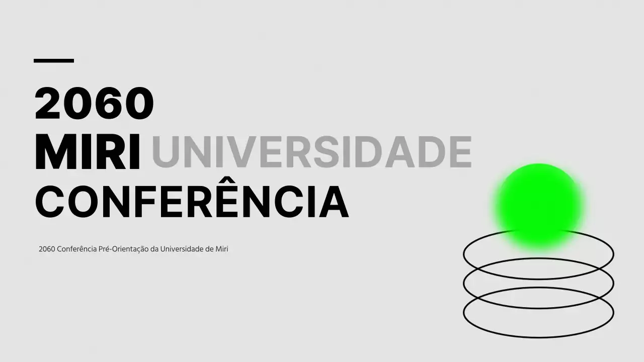 Apresentação simples de orientação para conferências em cinzento e verde-lima