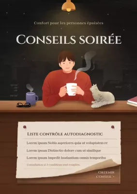 Concept d'illustration informative, marron et émotionnelle