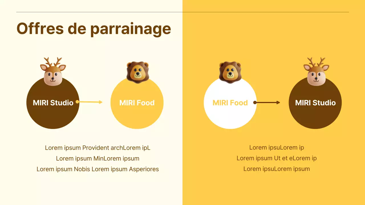 Une proposition de parrainage d'entreprise d'un beau jaune