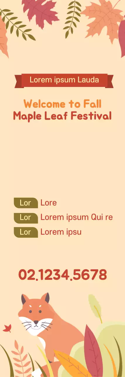 Banner de anúncio do festival rústico bege