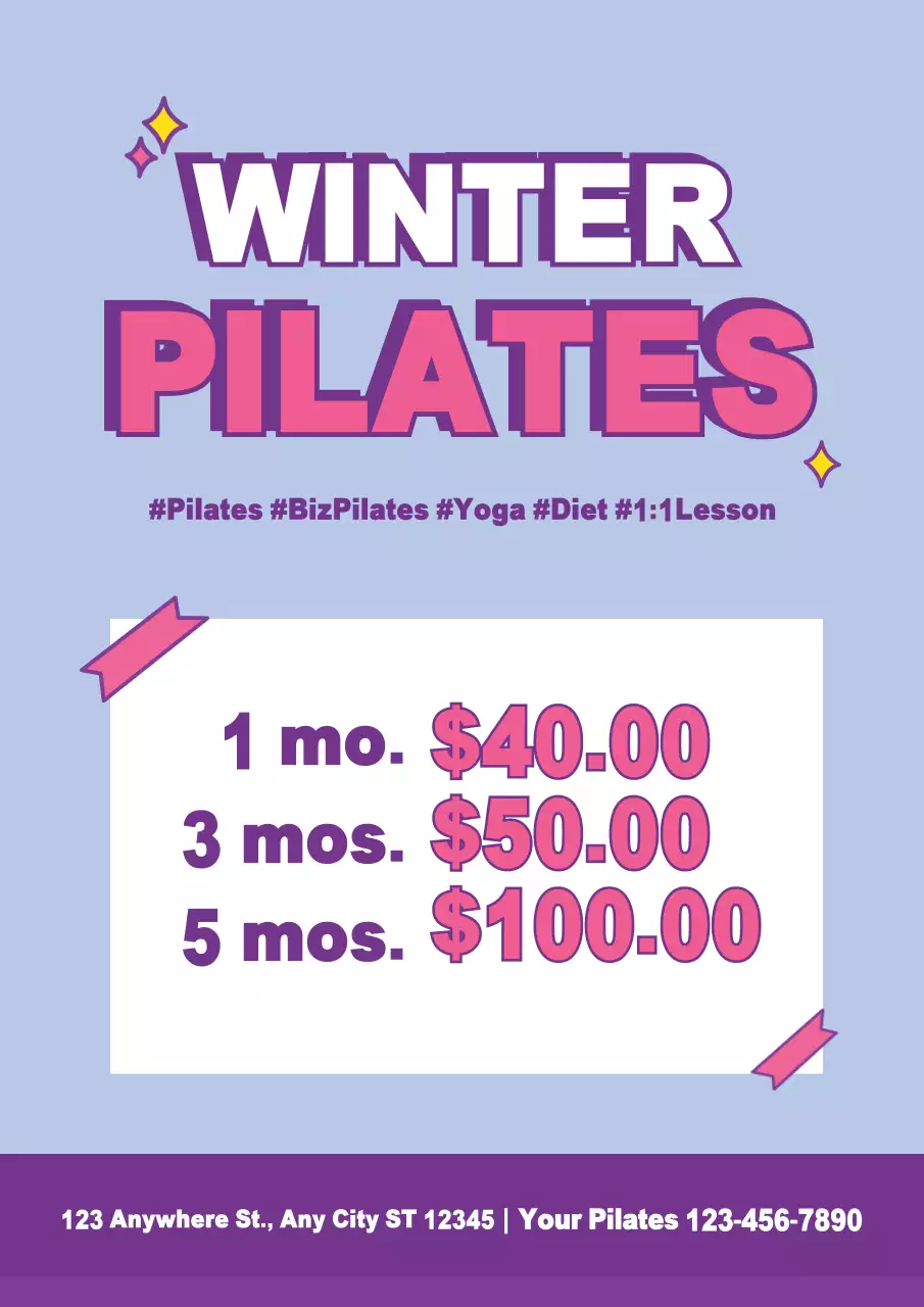 Pink Trendy Fitness Promotion Poster