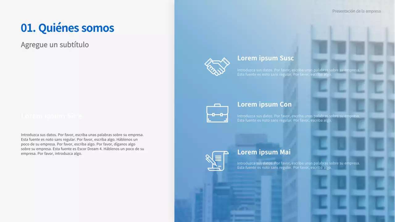 Presentaciones comerciales en movimiento