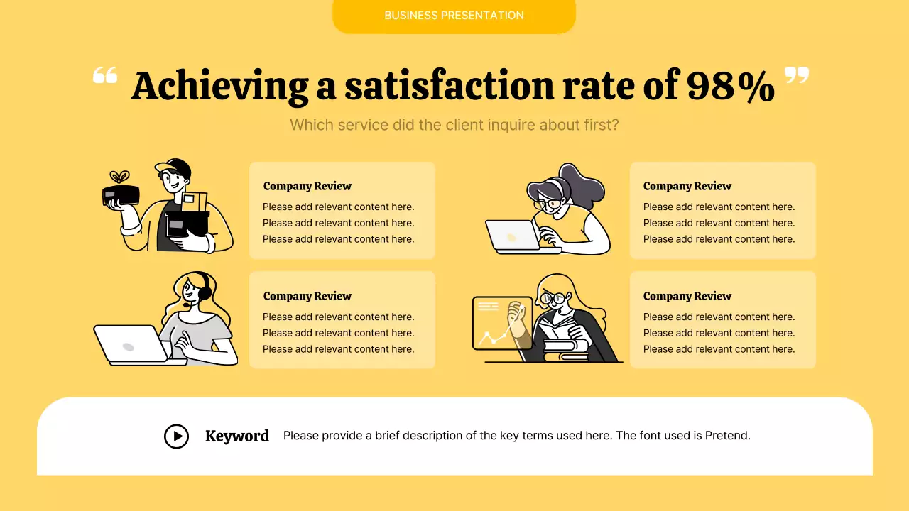 노란색과 검정색의 심플한 비즈니스 PT