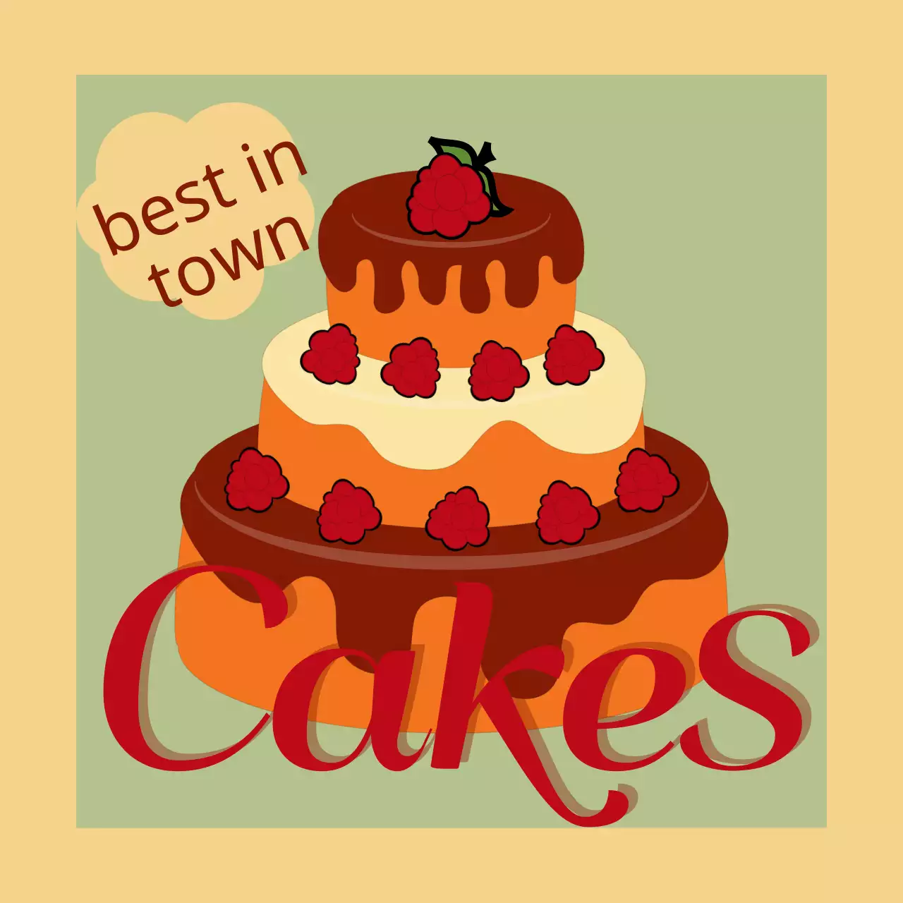 Spanduk Promosi Kue Vintage Coklat