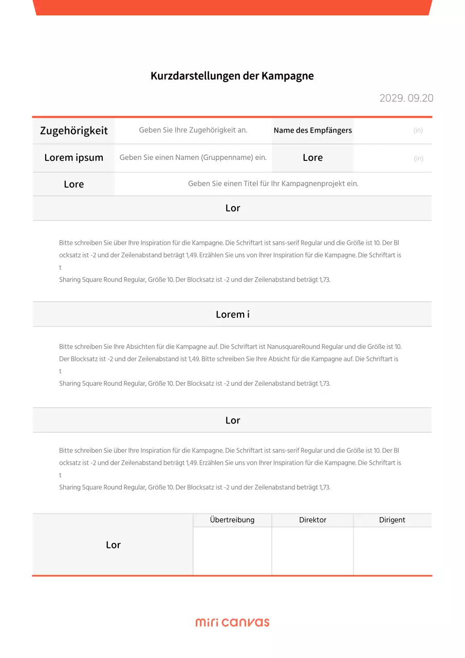 Kampagnenbriefing mit einem Rotpunktkonzept