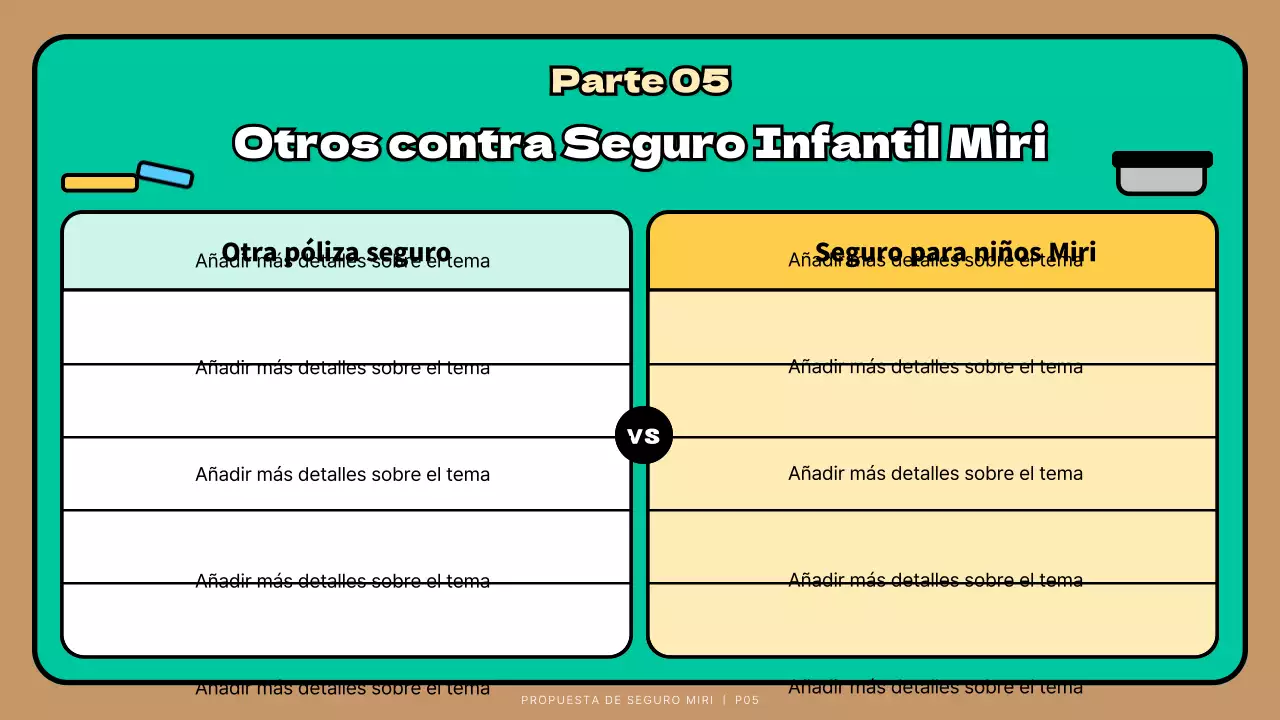 Turquoise Cute Character Child Insurance Proposal Presentation