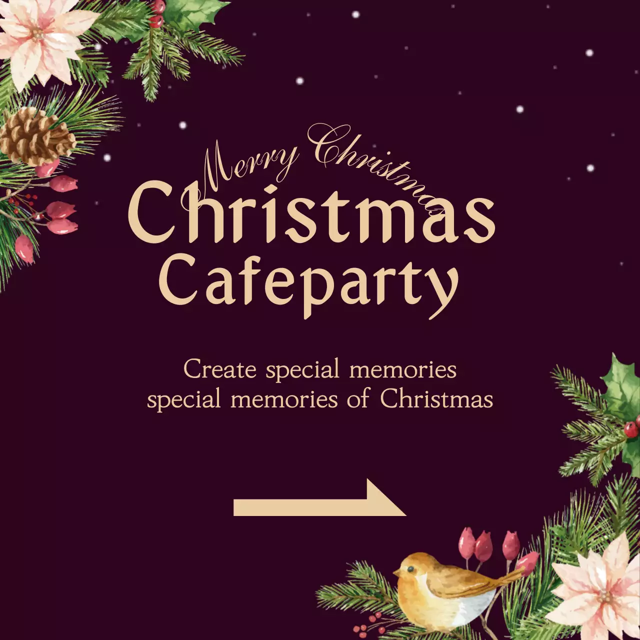 Biểu ngữ mời Giáng sinh truyền thống màu hạt dẻ