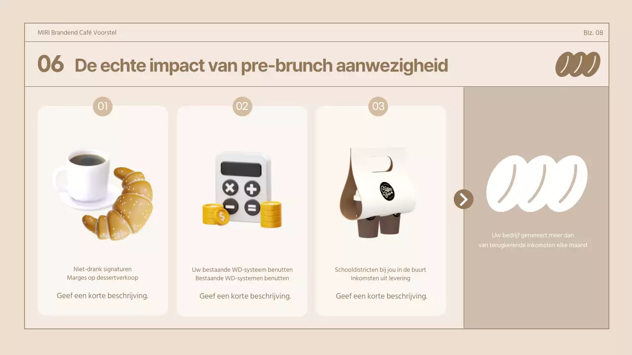 Bruin 3D Illustratie Retro Concept Café Voorstel voor een Café