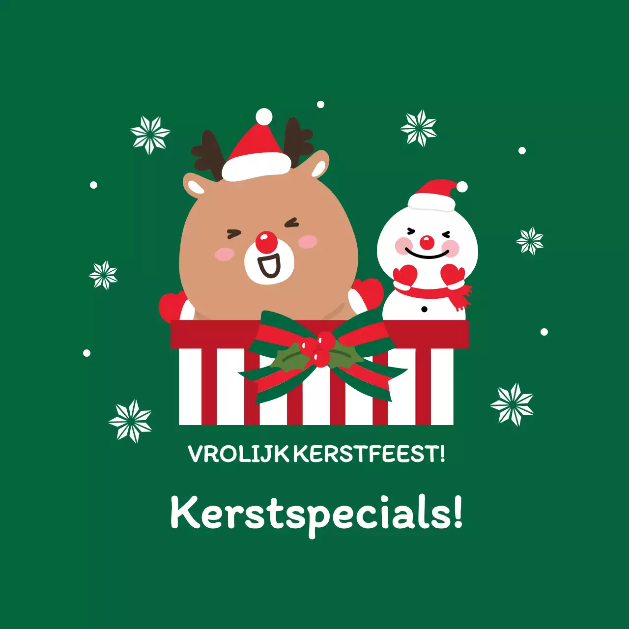 Groen Rood Geïllustreerd Kerstmis Evenement Label