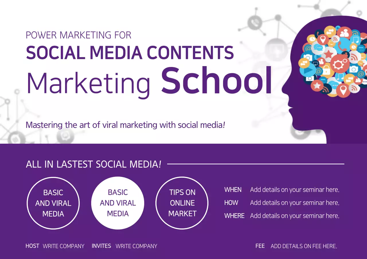 Purple Modern Marketing Seminar Poster