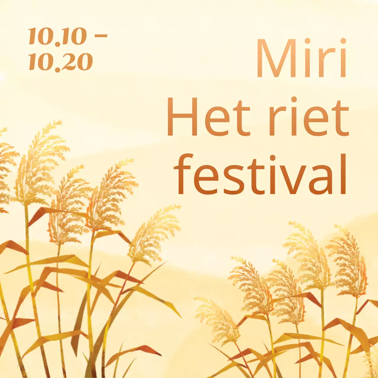 Promoot een vintage herfst rietfestival in bruin en ivoor