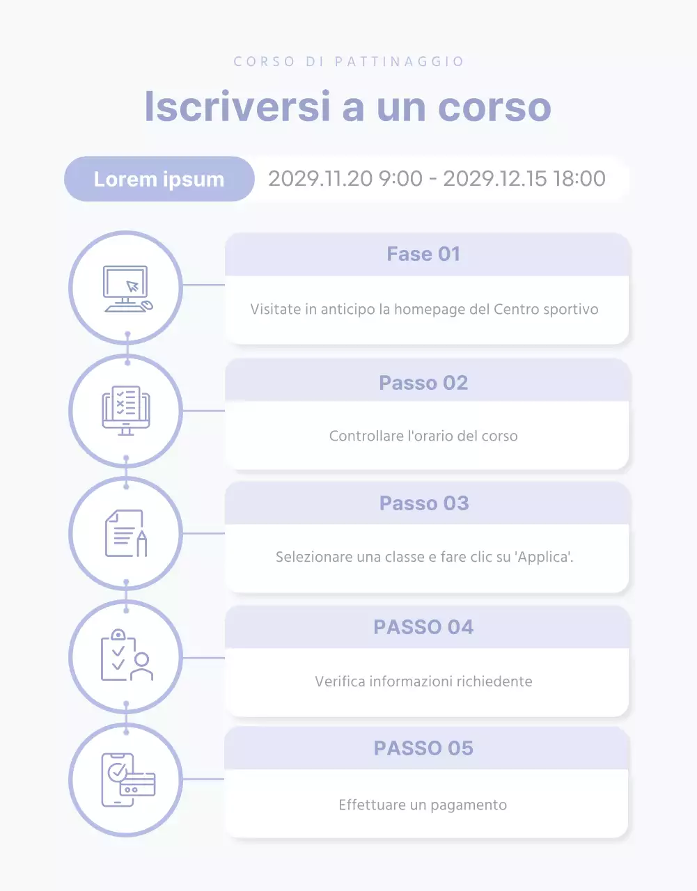 Lezione di pattinaggio di ispirazione invernale in bianco con accenti malva.
