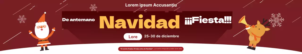 Ilustración roja Lindo evento de Navidad