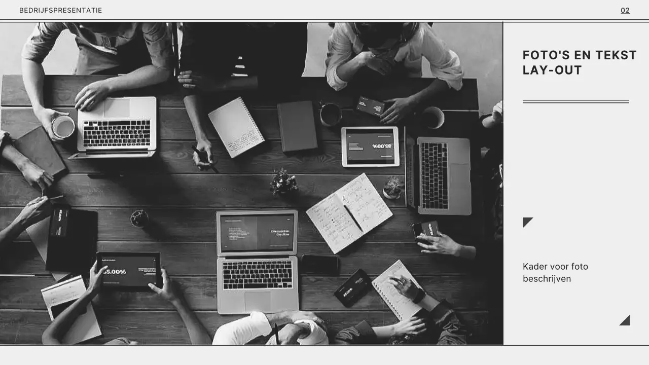 Grijs en zwart monotoon voor een eenvoudige bedrijfspresentatie