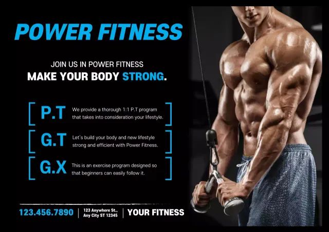 Black Modern Fitness Promotion Poster