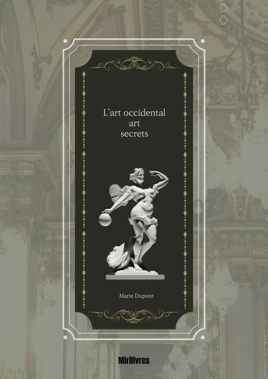 Livres d'art occidentaux dans des cadres ornés vert foncé