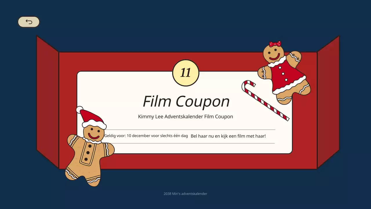 Kerstvoorschotkalender in blauw en rood