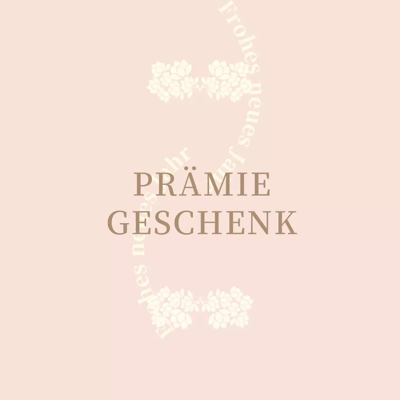 Traditionelles Geschenketikett mit rosa Illustration