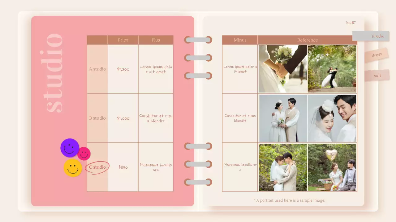 Decorate your wedding planning diary in pink and beige