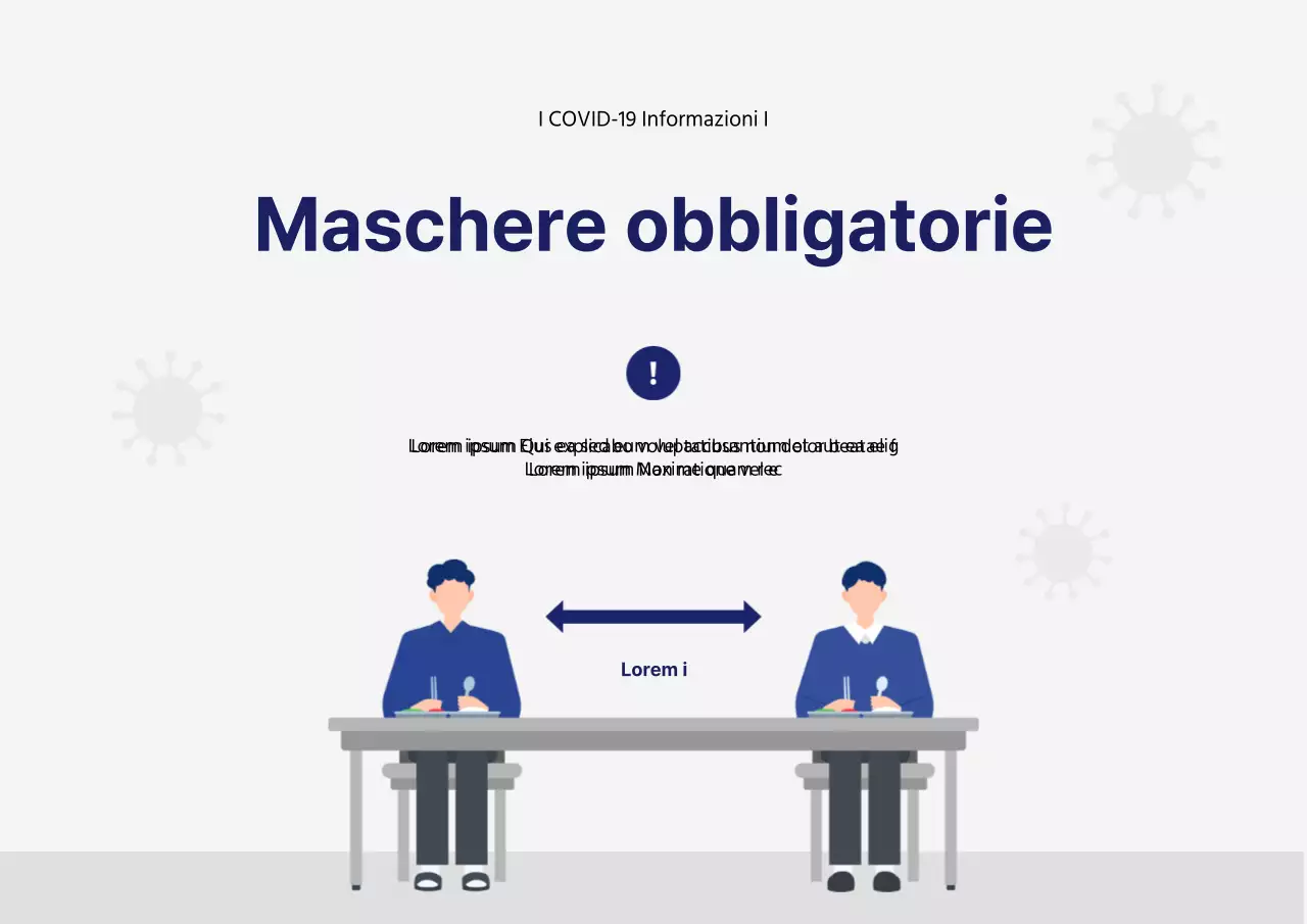 Poster con sfondo grigio per l'obbligo di indossare la maschera