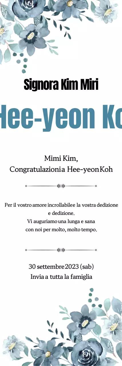 Promozione di Ko Hee-yeon su un rilassante sfondo blu