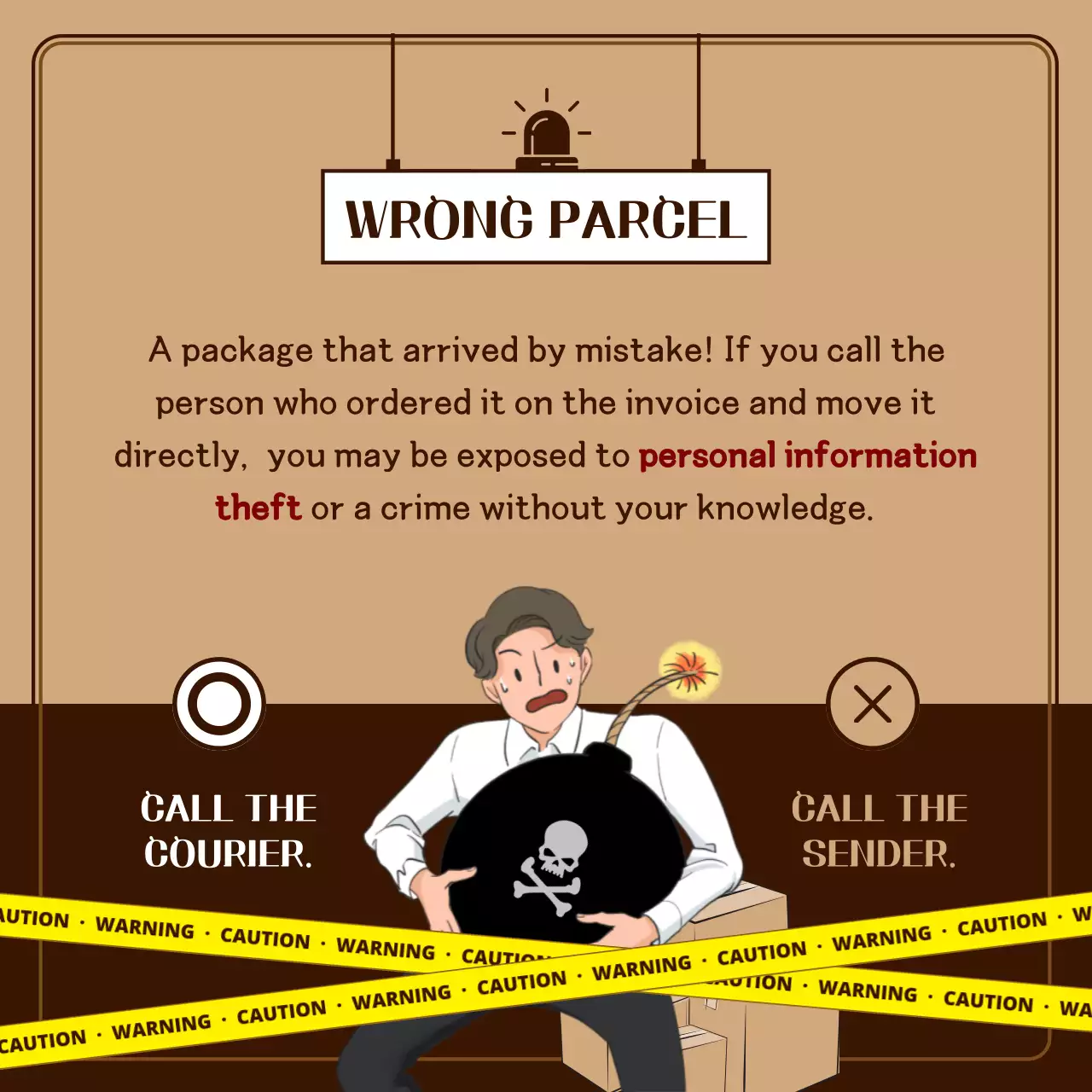 Beige Vintage Scam Warning Announcement Instagram Carousel