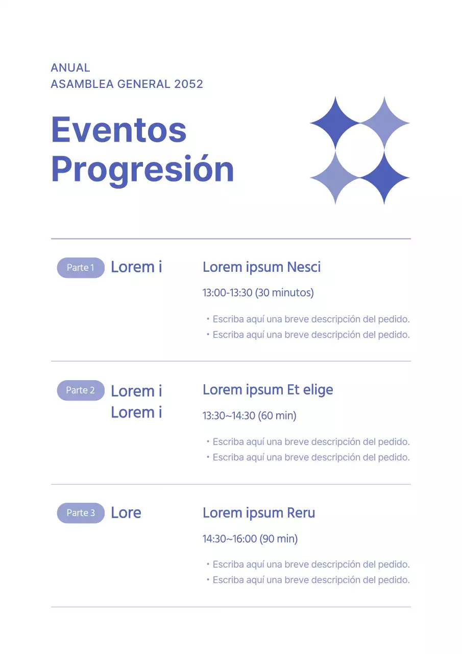 Junta General de Nochevieja en azul, amarillo y verde