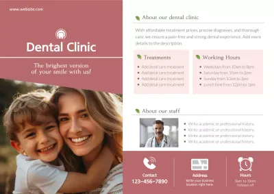 Maroon Modern Dental Advertisement Poster