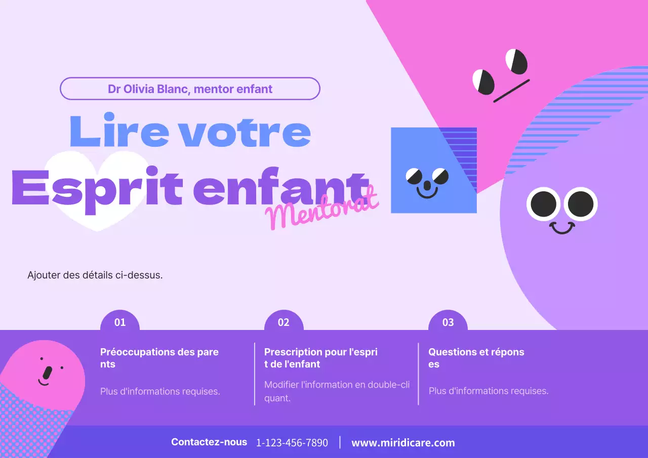 Un guide de conseil psychologique pour les enfants en violet et rose