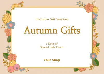 Beige Floral Gifts Promotion Poster