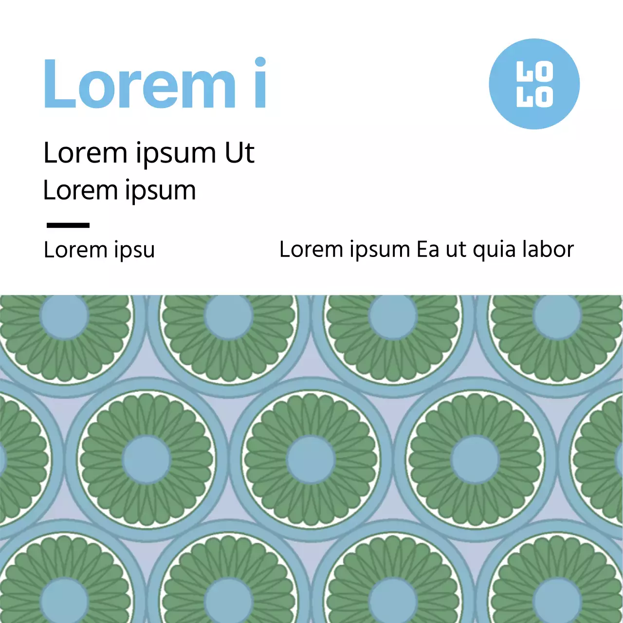 Blauw patroon traditioneel voedsel hanwa label