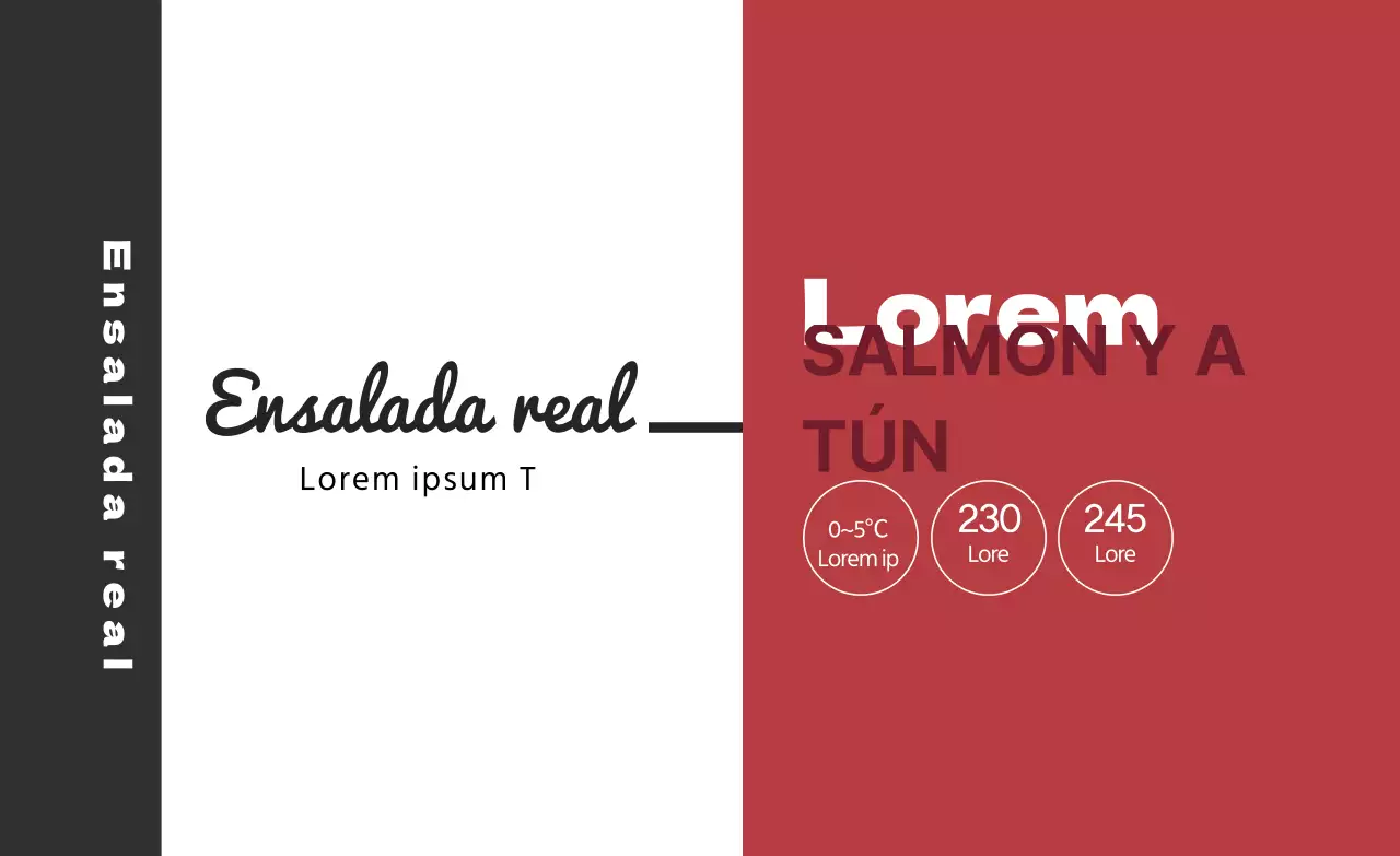 Rojo negro ilustración ensalada comida etiqueta