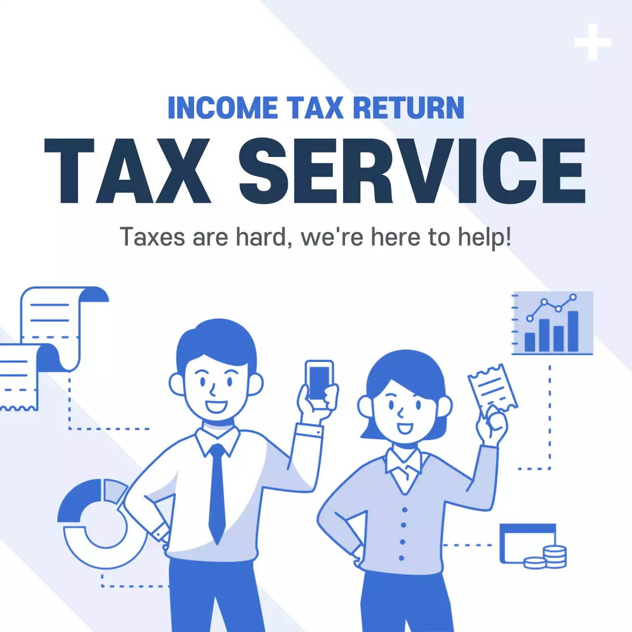 Blue Modern Tax Advertisement Instagram Post