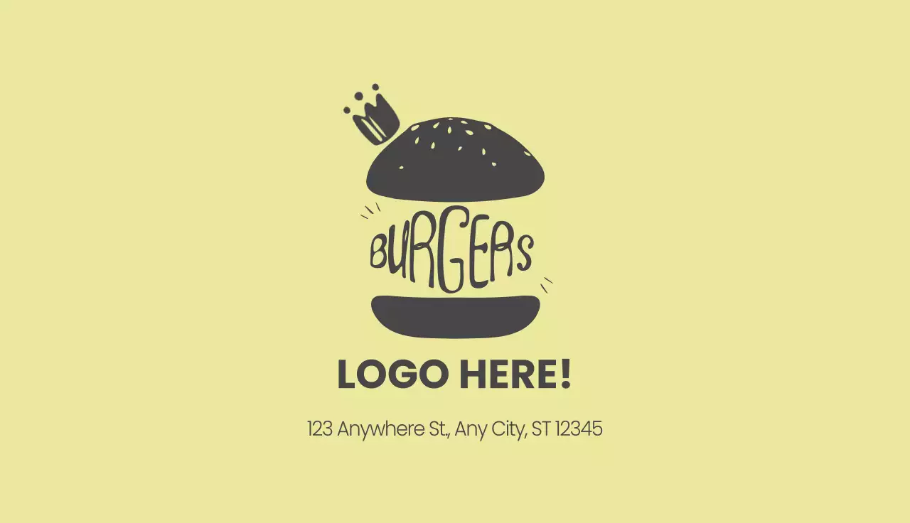 Yellow Simple Burger Business Card