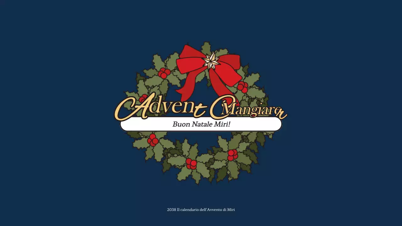 Calendario anticipato di Natale in blu e rosso