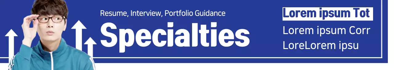 Guia de currículo moderno azul Banner