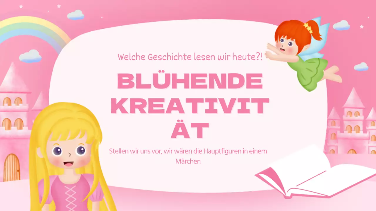 Eine niedliche rosa Prinzessin, ein Märchen, Schauspielunterricht